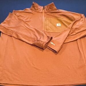 Carhartt Tan Quarter-Zip Pullover with Chest Pocket